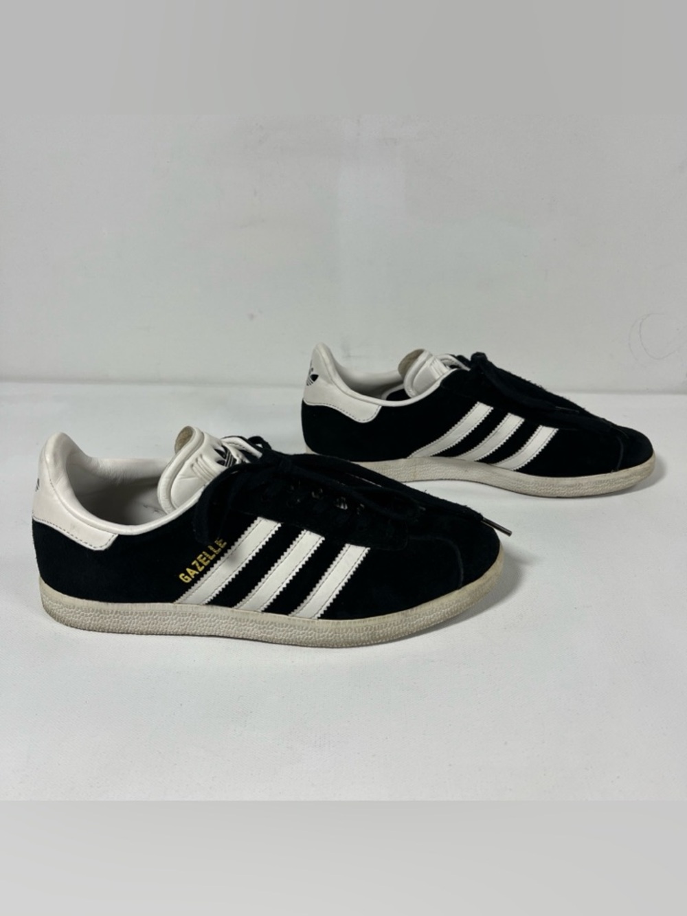 SOLD Adidas Gazelle Black Suede White Leather Shoes Sneakers Women’s 7.5